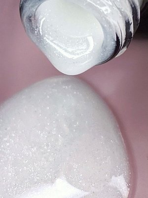 Каучуковая молочная файбер база с шиммером и витаминами Е и В5 FIBER milk shimmer,11 мл