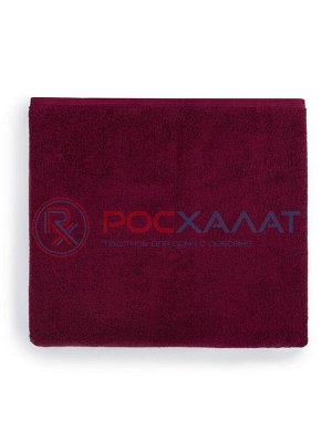 Махровое полотенце без бордюра темно-бордовое ПМ-122