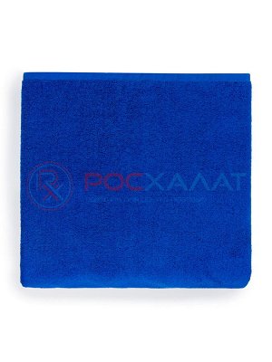 Махровое полотенце без бордюра синее ПМ-89