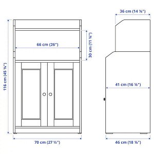 HAUGA ХАУГА Шкаф с 2 дверьми, белый70x116 см
