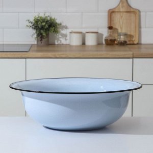 Таз эмалированный, 16 л, 49x15 см, цвет голубой