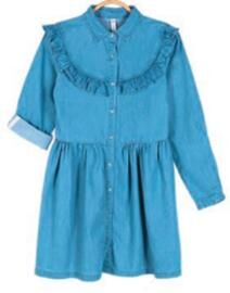 Платье Цвет: Голубой, Тип ткани: Текстиль, Материал: 100% хлопок