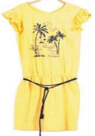 Платье Цвет: Желтый, Тип ткани: Трикотаж, Материал: 95% хлопок, 5% эластан