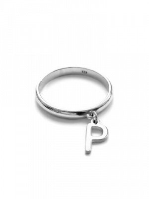 Серебряное кольцо «воплощение» с подвеской «Р»