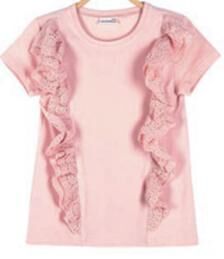 Блузка Цвет: Пудровый розовый, Тип ткани: Трикотаж, Материал: 95% хлопок, 5% эластан