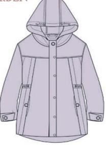 Пальто Цвет: Фиолетовый, Тип ткани: Текстиль, Материал: 100% полиэстер