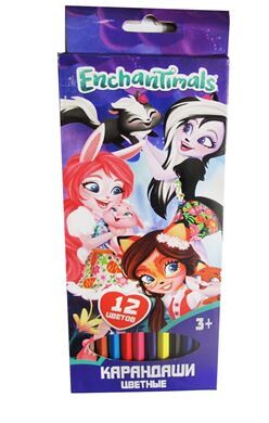 Карандаши цветные Enchantimals, 12 цв, длина 177 мм, арт.88769