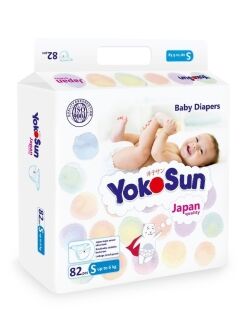 Детские одноразовые подгузники "YokoSun" размер S 82 шт. (0-6 кг.)