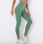Женские спортивные леггинсы, цвет зеленый