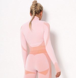 Женская спортивная кофта на молнии, цвет персиковый