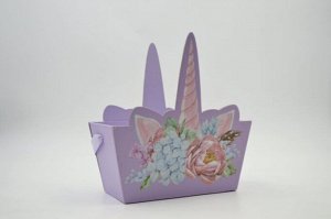 Подарочная коробка - Единорог, для цветов