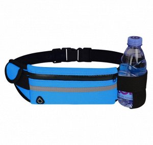 Поясная сумка с отделом для бутылки, цвет черный/синий