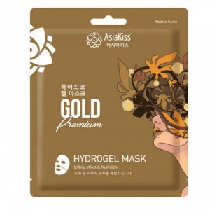 ASIAKISS Гидрогелевая маска для лица 20гр С экстрактом золота /100шт/