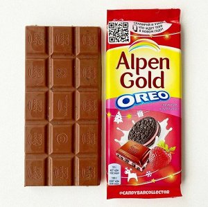 Шоколад Alpen Gold Орео молочный "Нежная клубника"  85гр
