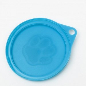 Крышка для консервных банок 2 размеров (7,5 и 8,8 см), голубая с лапкой