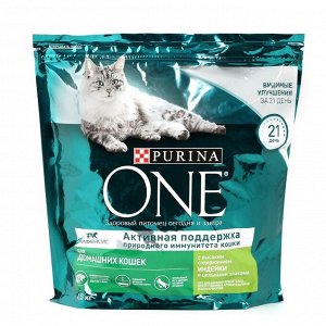Сухой корм Purinа one для домашних кошек, индейка/злаки 1.5 кг