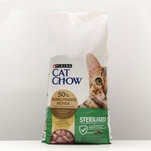 Сухой корм CAT CHOW для стерилизованных кошек, домашняя птица, 15 кг