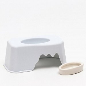 Укрытие - поилка для террариума, миска в комплекте, 10 х 16,8 х 7 см, белая