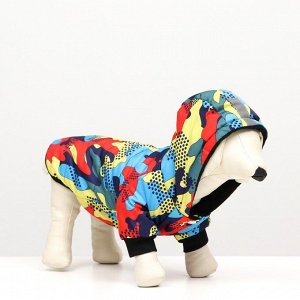 Куртка для собак  "Цветной всплеск", размер M (ДС 33, ОГ 44, ОШ 30 см)