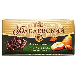 Шоколад Бабаевский Темный с Грушей и Миндалем 100 г