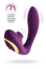 Массажер с двойной стимуляцией L&#039;EROINA by TOYFA Mave, силикон, фиолетовый, 14 см