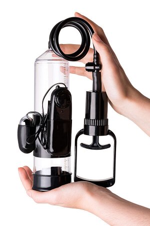 Помпа для пениса A-Toys by TOYFA Coal с вибрацией, PVC, чёрный, 22,8 см
