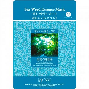 MJ CARE. ТКАНЕВАЯ МАСКА-ЭССЕНЦИЯ ДЛЯ ЛИЦА С ЭКСТРАКТОМ ВОДОРОСЛЕЙ MJCARE SEA WEED ESSENCE MASK 23гр