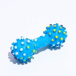 Игрушка пищащая увеличенная "Гантель с лапками" для собак, 16,5 x 6 см, синяя