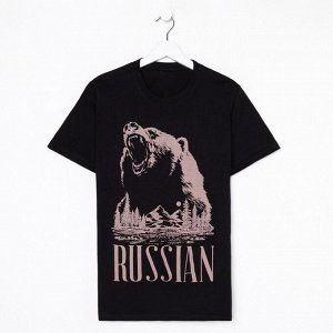 Футболка мужская KAFTAN "Медведь" р. 48, черный