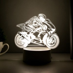 Светильник "Мотоциклист" LED RGB от сети 9,5х15,5х16,5 см