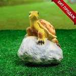 Caдoвaя фигypa &quot;Чepeпaхa нa kaмнe&quot; 11,5х11,5х17cм