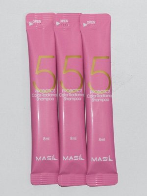 Masil 5 Probiotics Color Radiance Shampoo STICK POUCH Шампунь для сияния волос с пробиотиками, 8мл*1шт