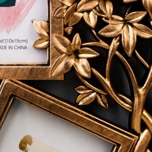 Фоторамка-коллаж на 5 фото 10x15 см «Денежное дерево», золото, 45x37.5 см