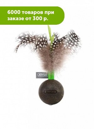 Мячик из спрессованной кошачьей мяты с перьями зеленый 13 см JOYSER