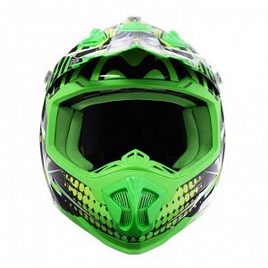 Шлем кроссовый, графика, зеленый, размер M, MX315