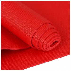 Коврик для йоги 173 х 61 х 0,3 см, цвет красный