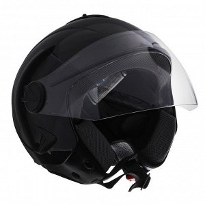 Шлем открытый с визором, черный, глянцевый, размер XL, OF635
