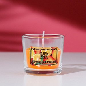 Свеча ароматическая в стакане АЛАНИЯ "Апельсин" 6906359