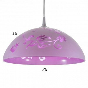 Светильник Колпак "Рочелл" 1 лампа E27 40Вт белый-розовый д.350 2492582