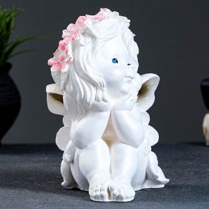 Фигурка гипс «Фея сидя», перламутр, 12x14x17.5 см