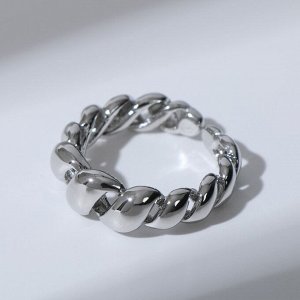 Кольцо "Косичка", цвет серебро, безразмерное