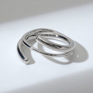 Кольцо "Спираль" линия, цвет серебро, безразмерное