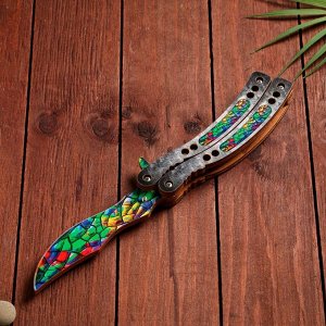 Сувенир деревянный "Нож Бабочка" разноцветный
