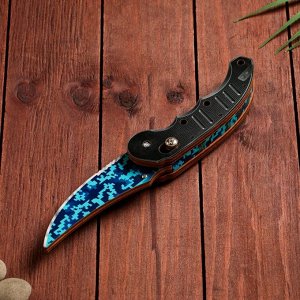 Сувенир деревянный "Ножик автоматический раскладной" голубой, синий