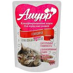 Амурр влажный корм для кошек Говядина в соусе 100гр пауч