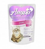 Пауч 100 гр. &quot;АМУРР&quot; для кошек,  желе  КРОЛИК 1*24шт.