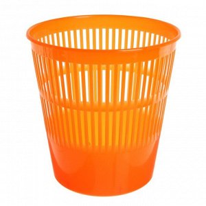 Корзина для бумаг и мусора ErichKrause Neon Solid, 9 литров, пластик, сетчатая, оранжевый неон