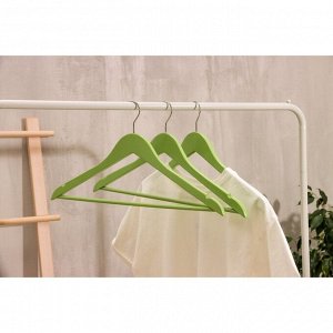 Вешалка деревянная для одежды SAVANNA «Тэри», 44,5?23?1,2 см, цвет зелёный