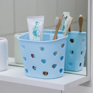 Подставка для ванных принадлежностей «Сердечко», 15x8,5x11,5 см, цвет МИКС