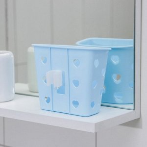 Подставка для ванных принадлежностей «Сердечко», 15x8,5x11,5 см, цвет МИКС